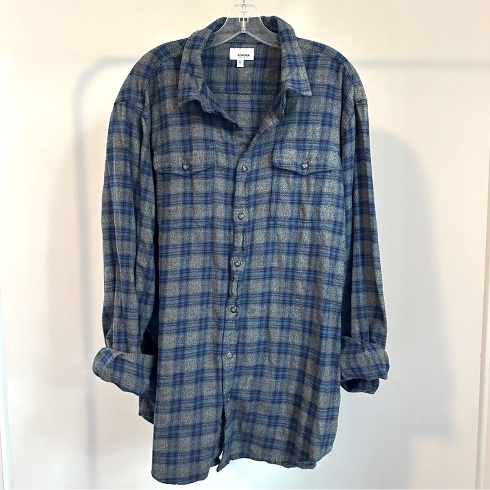 Sonoma Goods For Life® Super Soft Flannel Button Down Shirt - Picture 9 of 9